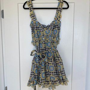 INNIKA CHOO Iva Gudtais Bright Gingham Ruffle Mini Dress